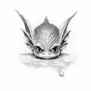 gothic cute goblin  tattoo design idea