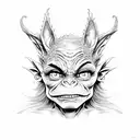 gothic cute goblin  tattoo design idea