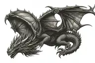 skyrim dragon logo tattoo design idea