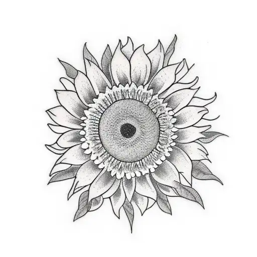 sunflowers hydrangeas gerbera tattoo design idea