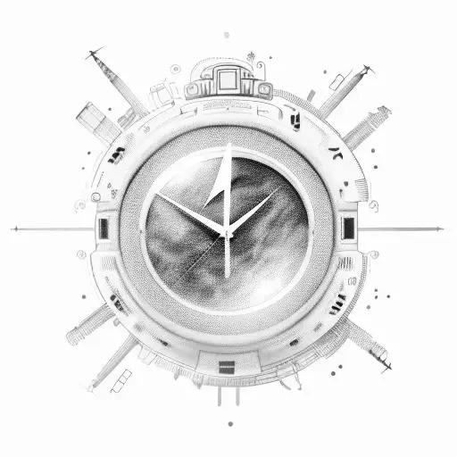 digital clock 1312 in space style tattoo design idea