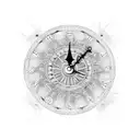 digital clock 1312 in space style tattoo design idea