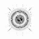 digital clock 1312 in space style tattoo design idea