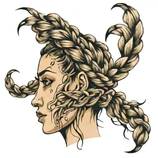 many braids tattoo design idea