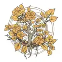 tress simple line work tattoo design idea