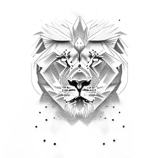 lion and eagle with blue eyes aggressive look tattoo design idea