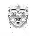 lion and eagle with blue eyes aggressive look tattoo design idea