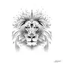 lion and eagle with blue eyes aggressive look tattoo design idea