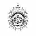 lion and eagle with blue eyes aggressive look tattoo design idea
