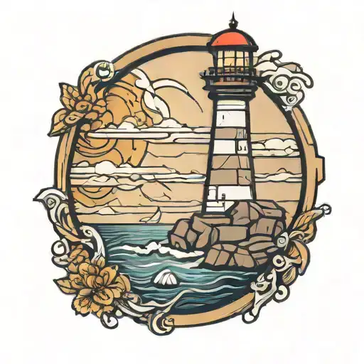 lighthouse bricks cookie  tattoo design idea