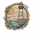 lighthouse bricks cookie  tattoo design idea