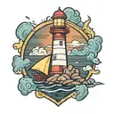 lighthouse bricks cookie  tattoo design idea