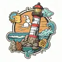 lighthouse bricks cookie  tattoo design idea
