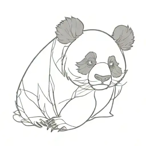 Panda bear tattoo design idea