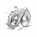 CUTE AVOCADO tattoo design idea