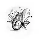 CUTE AVOCADO tattoo design idea