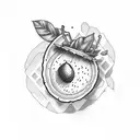 CUTE AVOCADO tattoo design idea