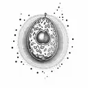 CUTE AVOCADO tattoo design idea