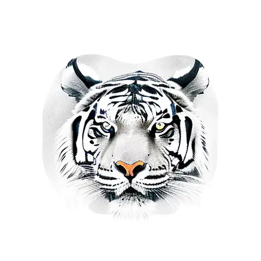 Knight on a chessboard in the background, a warrior holding a tiger in front tattoo design idea