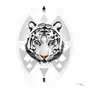 Knight on a chessboard in the background, a warrior holding a tiger in front tattoo design idea