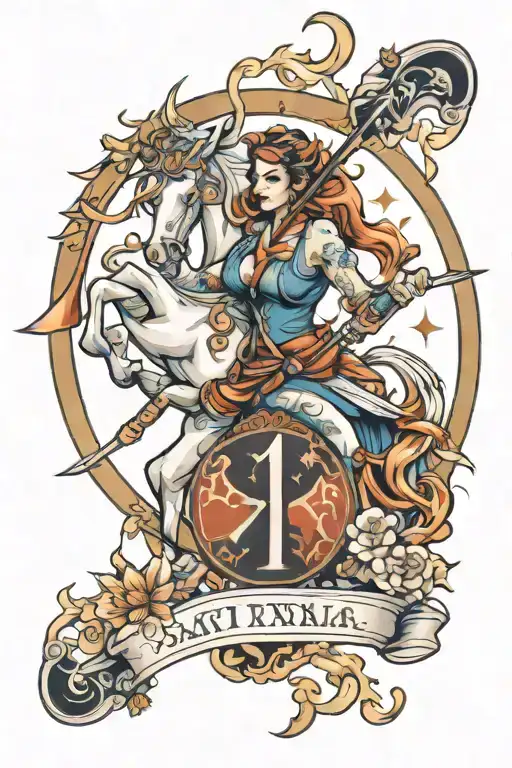 number 111 and Sagittarius tattoo design idea