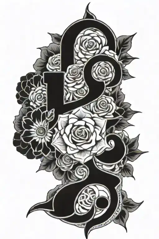 number 111 and the word Charraz tattoo design idea