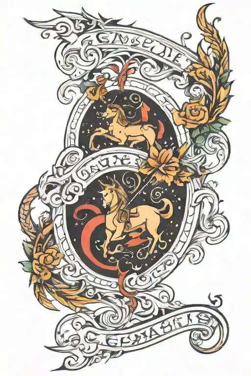 number 111 and Sagittarius tattoo design idea