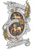 number 111 and Sagittarius tattoo design idea