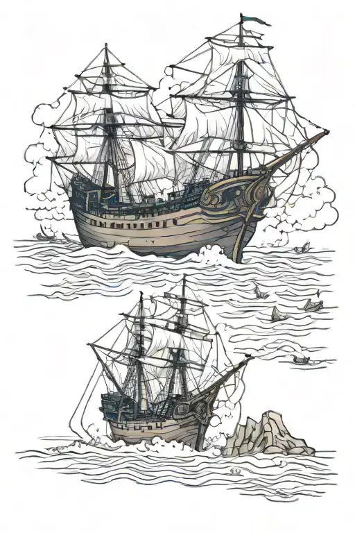 "The Greeks had a habit of burning their ships when they arrived on an island so their soldiers would have no way to fle tattoo design idea