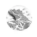 man pushing round rock up a mountain with ex.favilla mod resurgemus written under tattoo design idea