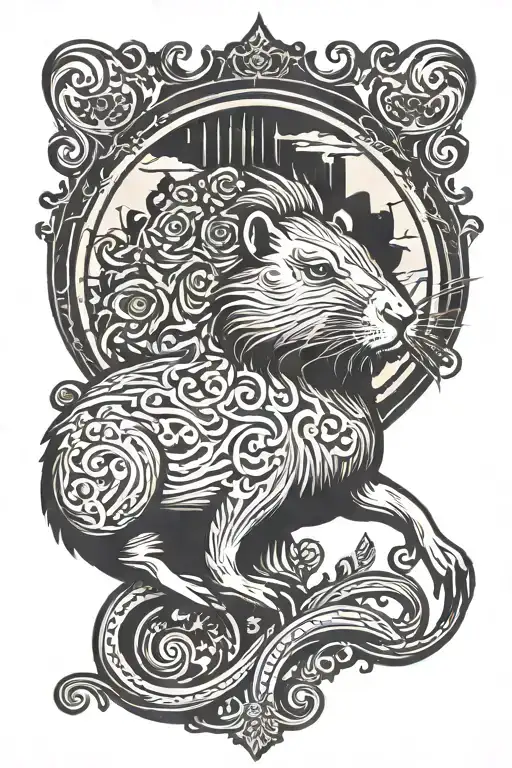capybara trail runner tattoo design idea