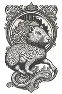 capybara trail runner tattoo design idea