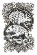capybara trail runner tattoo design idea