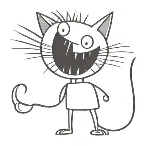 evil cat tattoo design idea