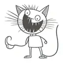 evil cat tattoo design idea