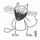 evil cat tattoo design idea