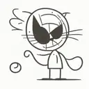 evil cat tattoo design idea