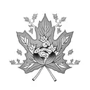 Maple Leaf + samurai tattoo design idea