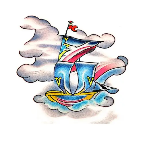 Romans 12:19 Bible Script with clouds and lightning surrounding it tattoo design idea