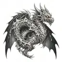 mechanical dragon warrior tattoo design idea