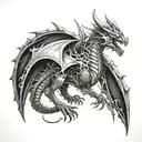 mechanical dragon warrior tattoo design idea