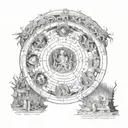 9 circles of hell according to Dante vision of hell tattoo design idea