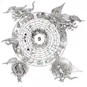 9 circles of hell according to Dante vision of hell tattoo design idea