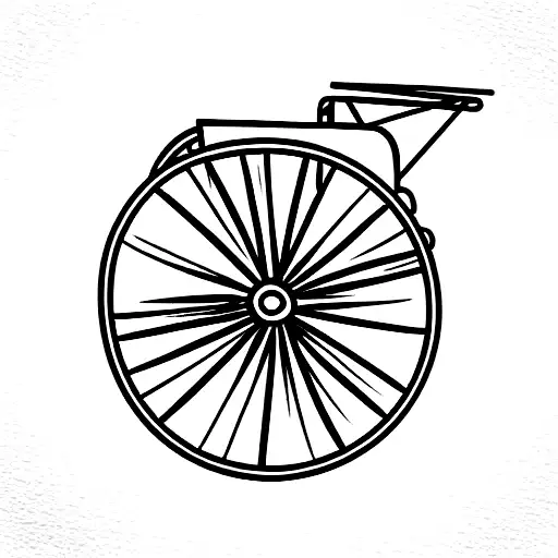 very simple mule pulling wagon tattoo design idea