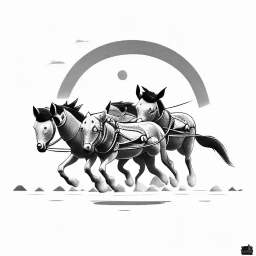 more simplistic tattoo based off lyric "like a team of mules, pulling hell off of its hinges" add more linework tattoo design idea