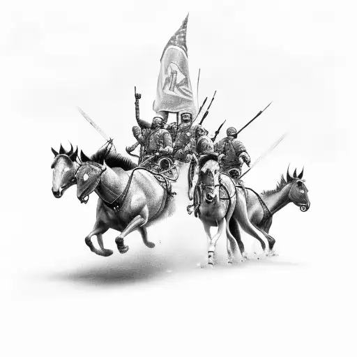 more simplistic tattoo based off the lyric "like a team of mules, pulling hell off of its hinges" tattoo design idea