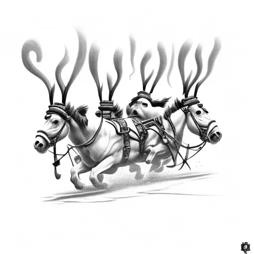 more simplistic tattoo based off the lyric "like a team of mules, pulling hell off of its hinges" tattoo design idea