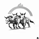 more simplistic tattoo based off lyric "like a team of mules, pulling hell off of its hinges" add more linework tattoo design idea