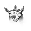 two mules pulling down entranceway  tattoo design idea
