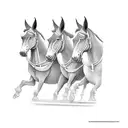 two mules pulling down entranceway  tattoo design idea